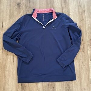 Rhoback performance quarter zip blue pink good used condition men’s L slim